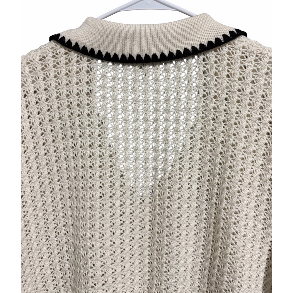 Varley Monte V-Neck Knit Polo Cream Women's‎ Size X-Large - Picture 4 of 12